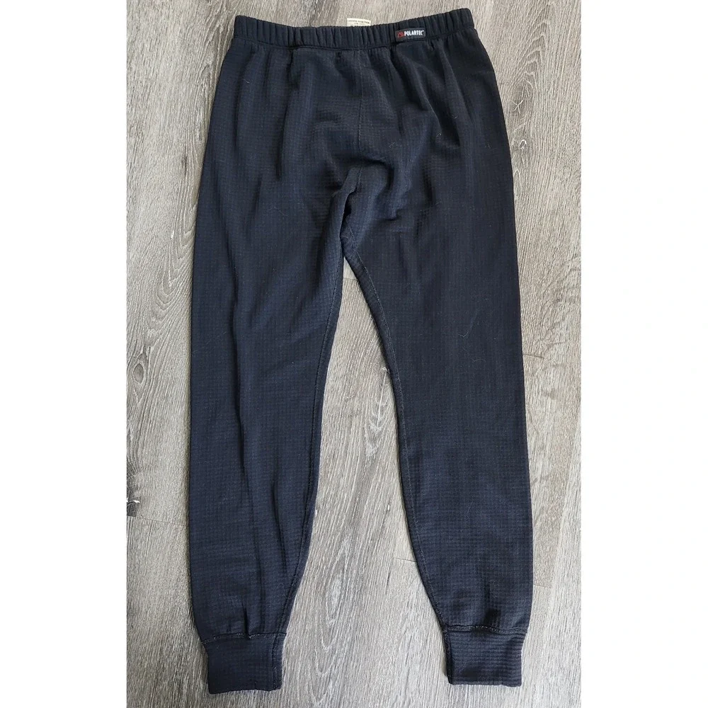 Cabelas Polartec Base Layer Pants Mens Large Black Thermal Grid Fleece Leggings